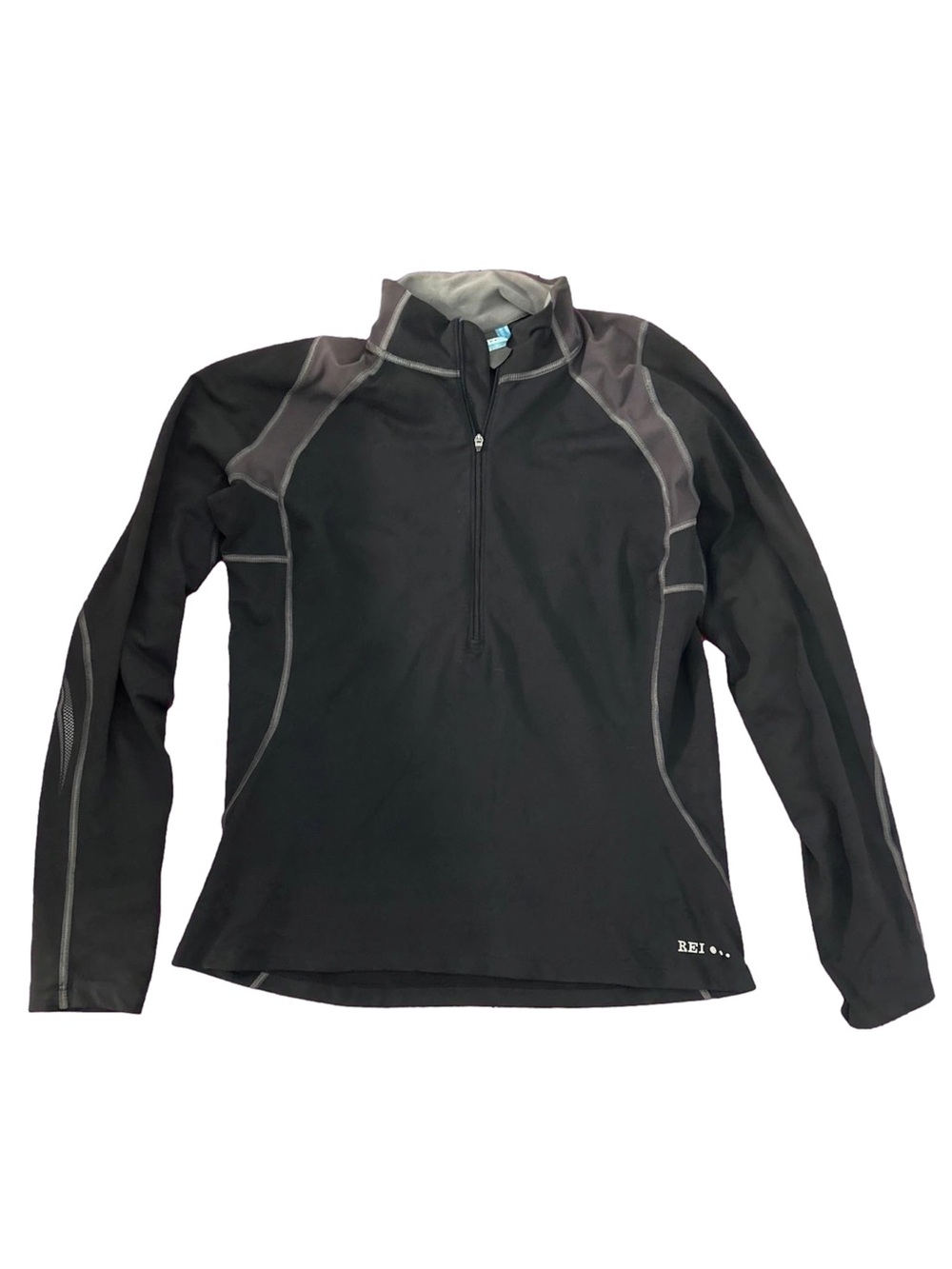 REI Black & Gray Women's Quarter-Zip Performance Pullover